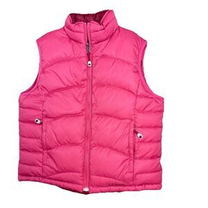 LL Bean Goose Down Fill Reversible Puffer Vest Pink / Red Womens Size Small EUC